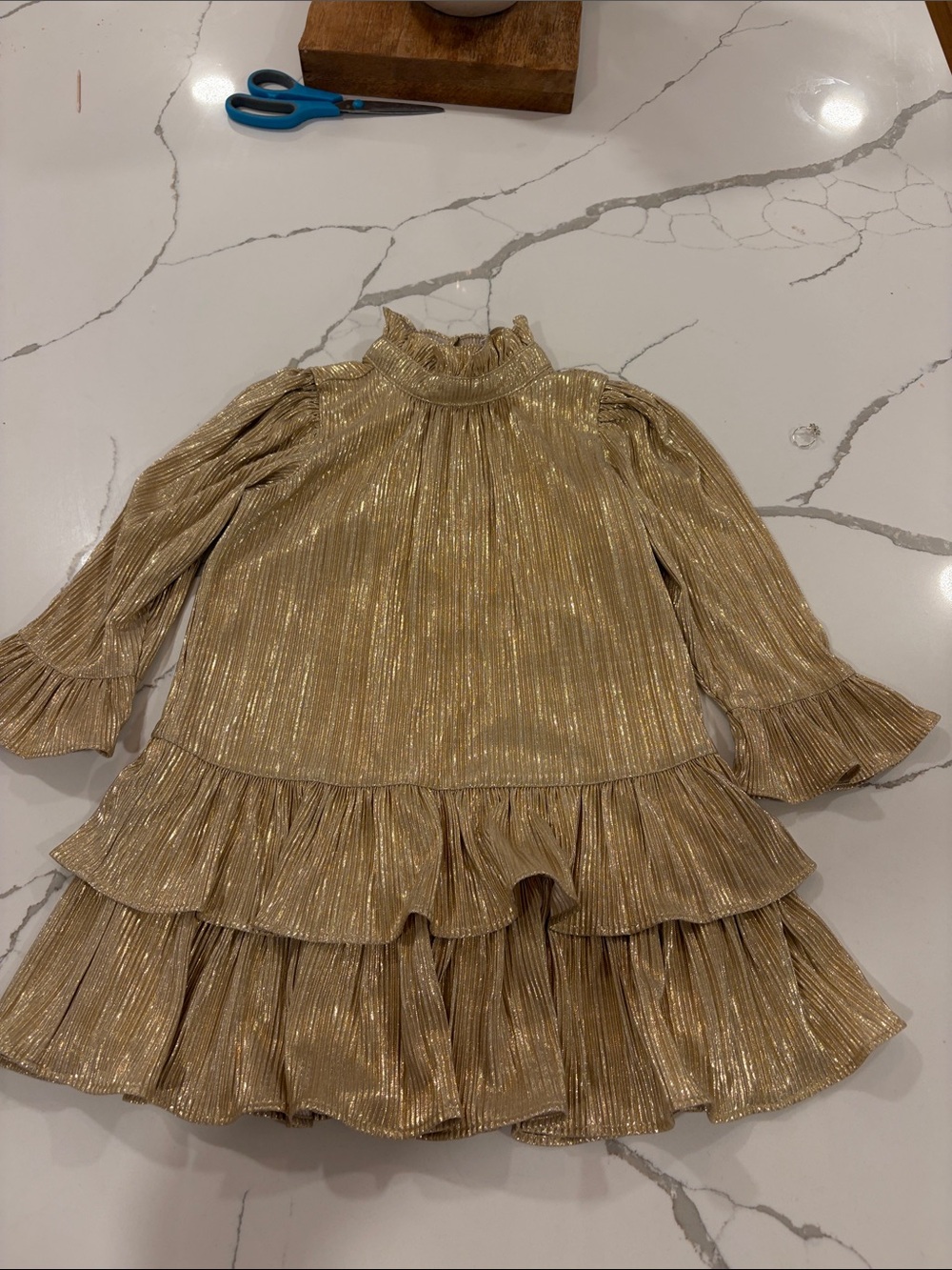 Janie and jack gold high collar dress